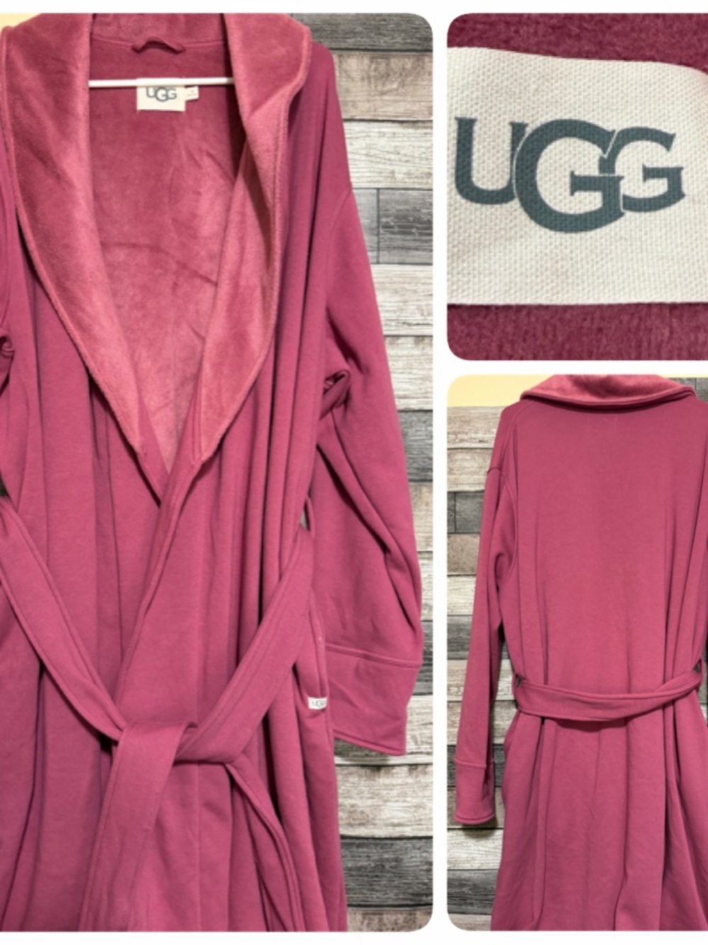 UGG Duffield Cozy Plush Robe Luxurious Shawl Collar Cotton Blend Women’s 3X Pink